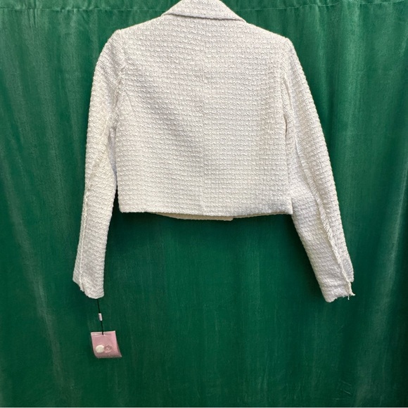 Avec Les Filles White Tweed Double Breasted Cropped Jacket XS - Picture 3 of 6